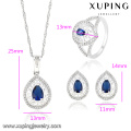 63833 Xuping Fashional elegante luxo Rhodium cor zircão conjunto de jóias
